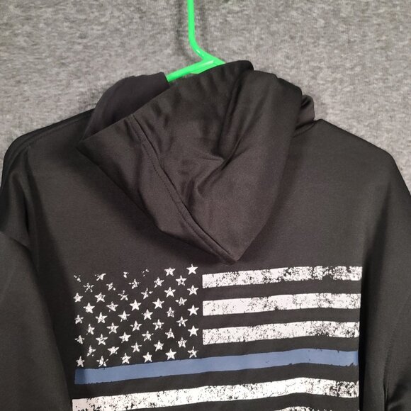 Rothco Hoodie Black Concealed Carry Thin Blue Line US Flag Pullover Sweatshirt M - Picture 12 of 16